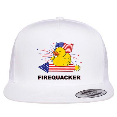 Firequacker Usa Duck Firework 4th Of July Flatbill Hat