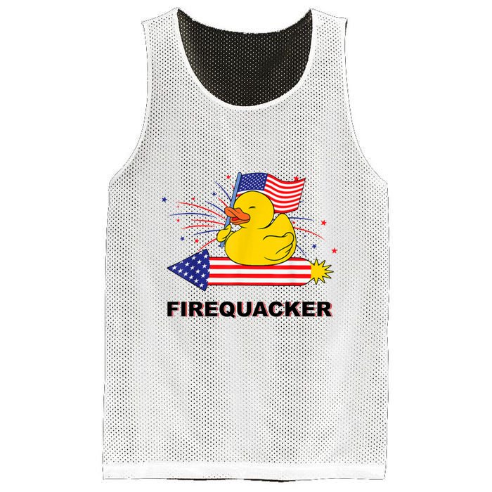 Firequacker Usa Duck Firework 4th Of July Mesh Reversible Basketball Jersey Tank