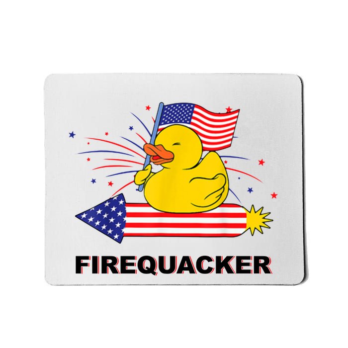 Firequacker Usa Duck Firework 4th Of July Mousepad