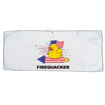 Firequacker Usa Duck Firework 4th Of July Large Microfiber Waffle Golf Towel
