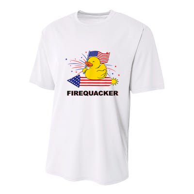 Firequacker Usa Duck Firework 4th Of July Youth Performance Sprint T-Shirt