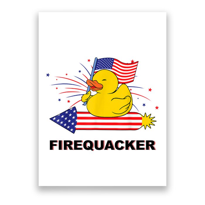 Firequacker Usa Duck Firework 4th Of July Poster