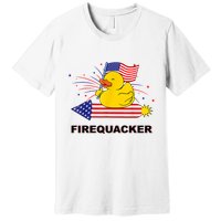 Firequacker Usa Duck Firework 4th Of July Premium T-Shirt