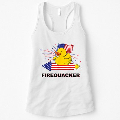 Firequacker Usa Duck Firework 4th Of July Womens Tank Top