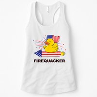 Firequacker Usa Duck Firework 4th Of July Womens Tank Top