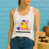 Firequacker Usa Duck Firework 4th Of July Womens Tank Top