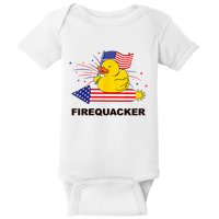 Firequacker Usa Duck Firework 4th Of July Baby Bodysuit
