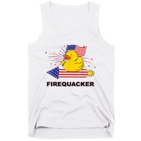Firequacker Usa Duck Firework 4th Of July Tank Top