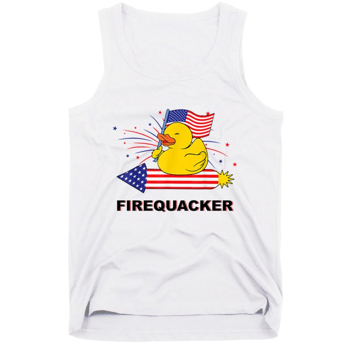 Firequacker Usa Duck Firework 4th Of July Tank Top