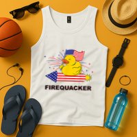 Firequacker Usa Duck Firework 4th Of July Tank Top