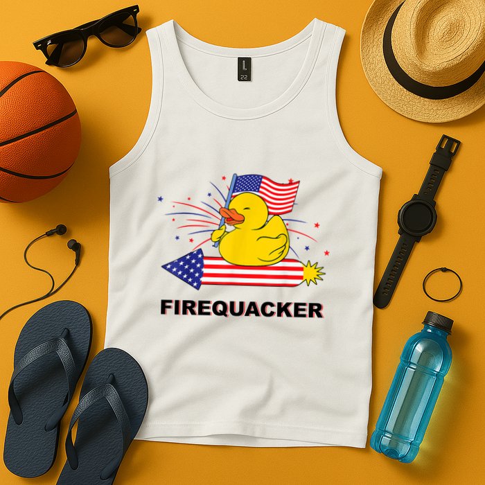 Firequacker Usa Duck Firework 4th Of July Tank Top