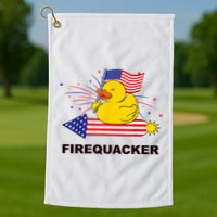 Firequacker Usa Duck Firework 4th Of July Golf Towel