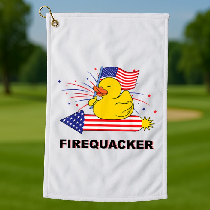 Firequacker Usa Duck Firework 4th Of July Golf Towel