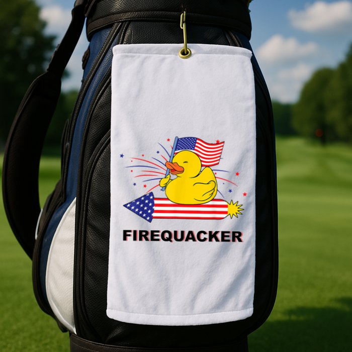 Firequacker Usa Duck Firework 4th Of July Golf Towel