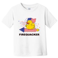 Firequacker Usa Duck Firework 4th Of July Toddler T-Shirt