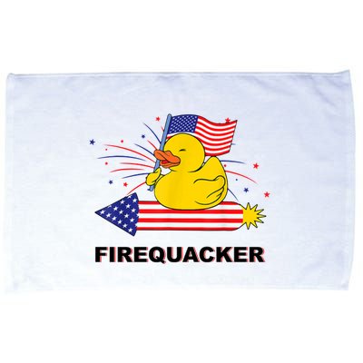 Firequacker Usa Duck Firework 4th Of July Microfiber Hand Towel