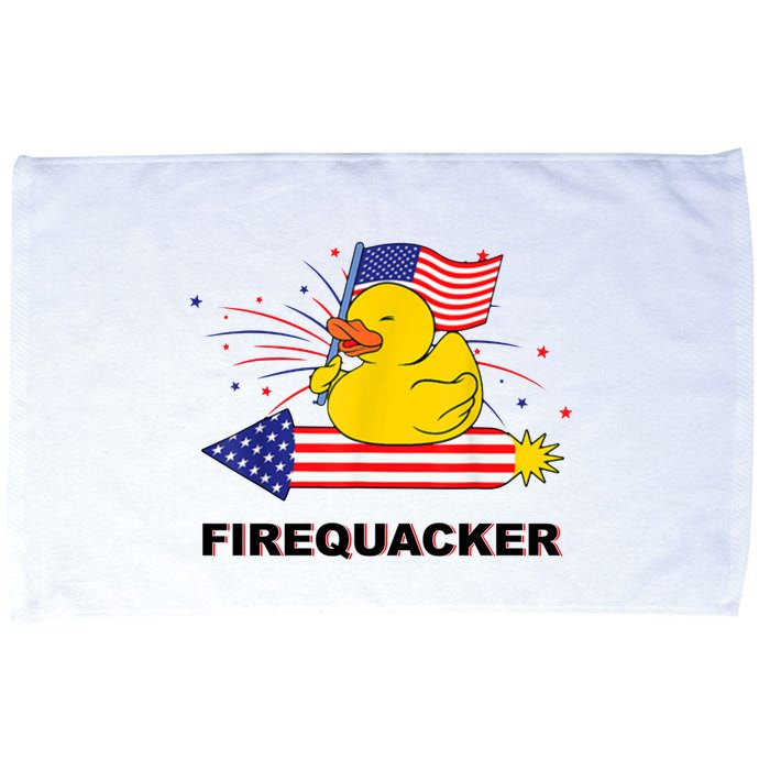 Firequacker Usa Duck Firework 4th Of July Microfiber Hand Towel