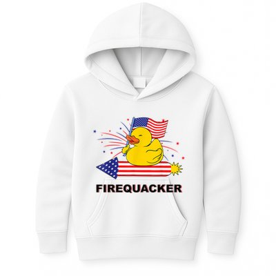 Firequacker Usa Duck Firework 4th Of July Kids Hoodie