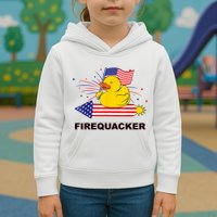 Firequacker Usa Duck Firework 4th Of July Kids Hoodie