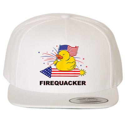 Firequacker Usa Duck Firework 4th Of July Wool Snapback Cap