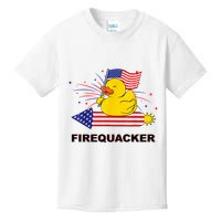 Firequacker Usa Duck Firework 4th Of July Kids T-Shirt