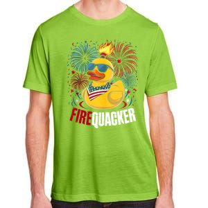 Firequacker Usa Duck Firework 4th Of July Adult ChromaSoft Performance T-Shirt