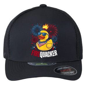 Firequacker Usa Duck Firework 4th Of July Flexfit Unipanel Trucker Cap