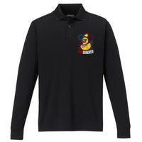 Firequacker Usa Duck Firework 4th Of July Performance Long Sleeve Polo