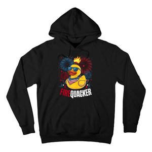 Firequacker Usa Duck Firework 4th Of July Hoodie