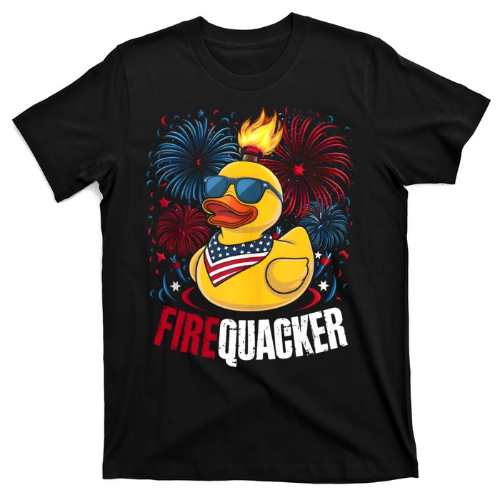 Firequacker Usa Duck Firework 4th Of July T-Shirt