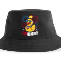 Firequacker Usa Duck Firework 4th Of July Sustainable Bucket Hat