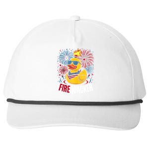 Firequacker Usa Duck Firework 4th Of July Snapback Five-Panel Rope Hat