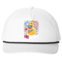 Firequacker Usa Duck Firework 4th Of July Snapback Five-Panel Rope Hat