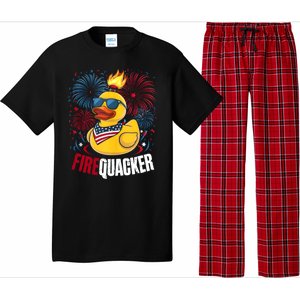 Firequacker Usa Duck Firework 4th Of July Pajama Set