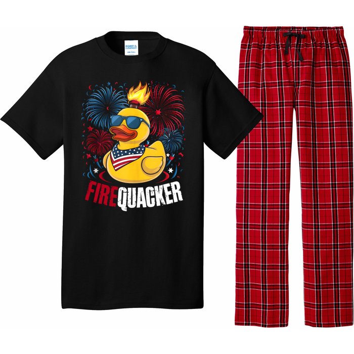 Firequacker Usa Duck Firework 4th Of July Pajama Set