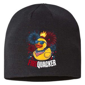 Firequacker Usa Duck Firework 4th Of July Sustainable Beanie