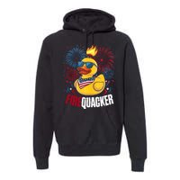 Firequacker Usa Duck Firework 4th Of July Premium Hoodie