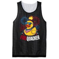 Firequacker Usa Duck Firework 4th Of July Mesh Reversible Basketball Jersey Tank