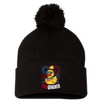 Firequacker Usa Duck Firework 4th Of July Pom Pom 12in Knit Beanie