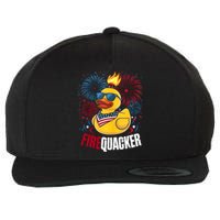 Firequacker Usa Duck Firework 4th Of July Wool Snapback Cap