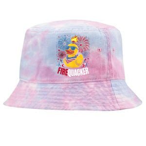 Firequacker Usa Duck Firework 4th Of July Tie-Dyed Bucket Hat