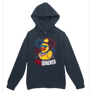 Firequacker Usa Duck Firework 4th Of July Urban Pullover Hoodie