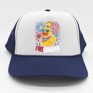 Firequacker Usa Duck Firework 4th Of July Trucker Hat