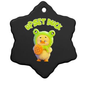 Funny Upset Duck Frog Duck Lover Merry Christmas Ceramic Star Ornament