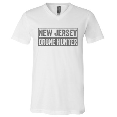 Funny Ufo Drone Humor New Jersey Drone Hunter V-Neck T-Shirt