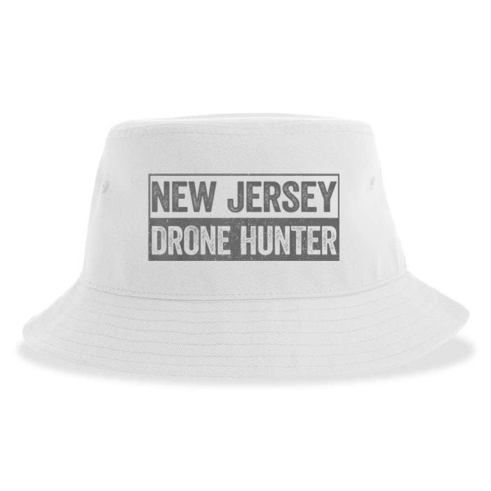 Funny Ufo Drone Humor New Jersey Drone Hunter Sustainable Bucket Hat