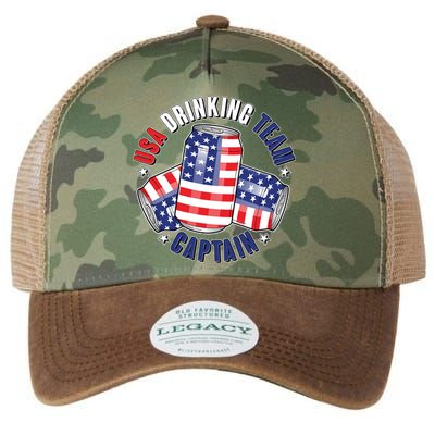 Funny USA Drinking Team Captain American Beer Cans Legacy Tie Dye Trucker Hat