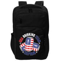Funny USA Drinking Team Captain American Beer Cans Impact Tech Backpack
