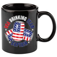 Funny USA Drinking Team Captain American Beer Cans 11oz C Handle Ceramic Mug