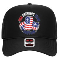 Funny USA Drinking Team Captain American Beer Cans Trucker Hat